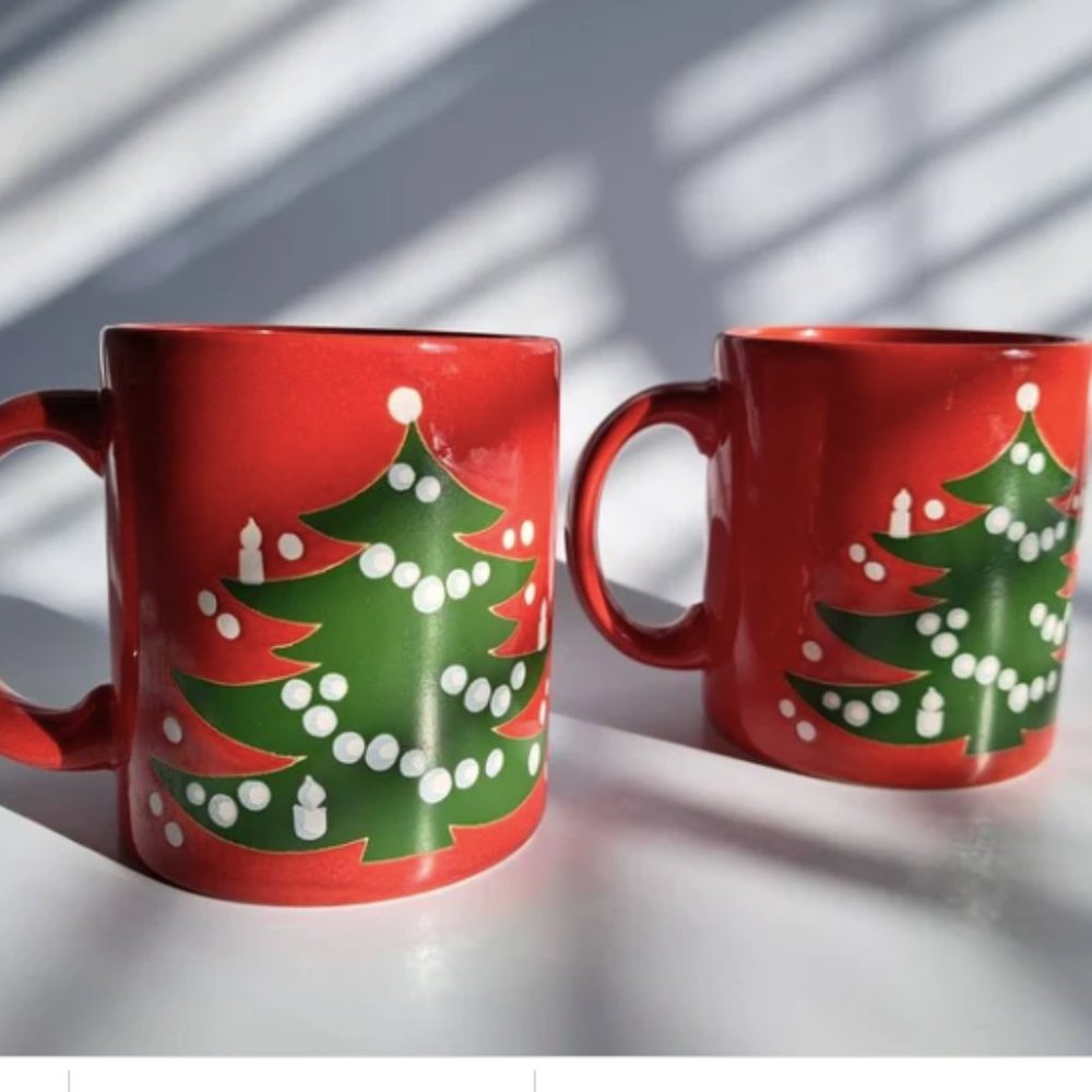 Waechtersbach  Tree Red Mugs (West Germany) Set of 2